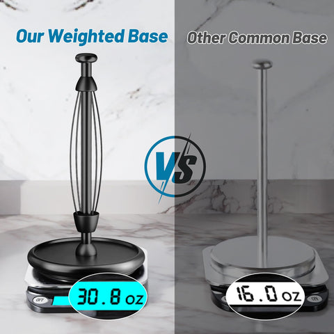 VEHHE paper towel holder with damping function for smooth tearing and reduced snags.