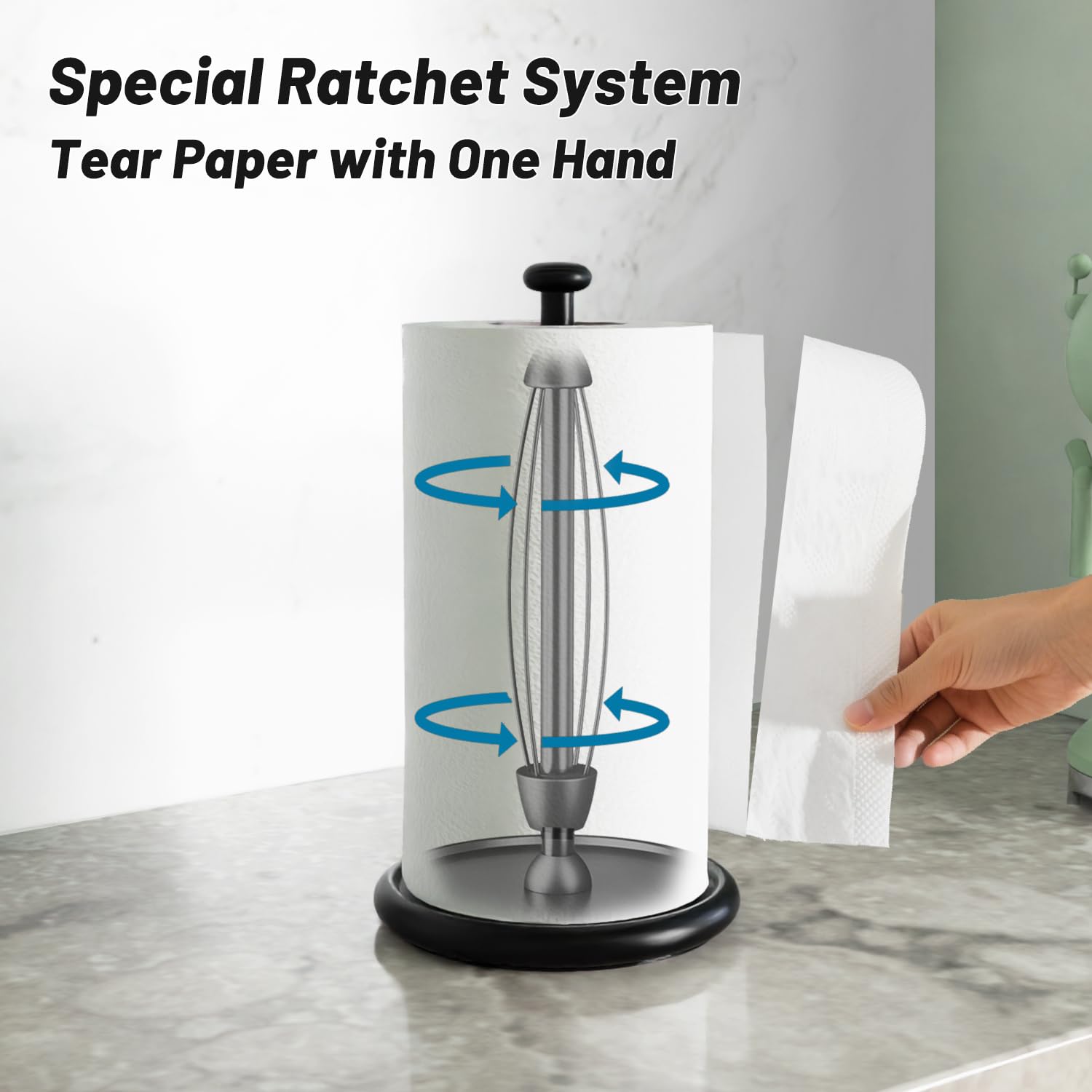 VEHHE one-handed tear design enables quick, neat towels while cooking or cleaning.