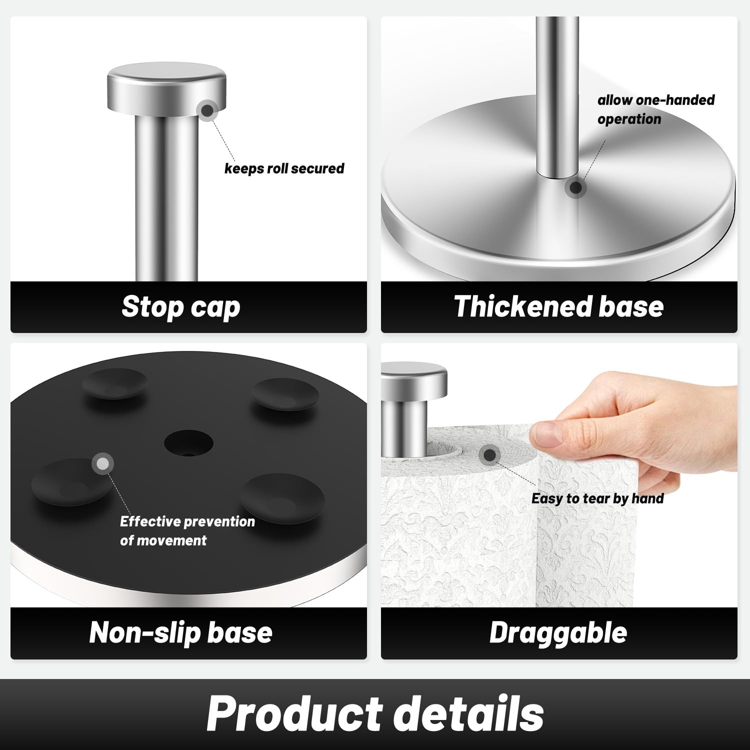VEHHE weighted base provides stable support while in use.
