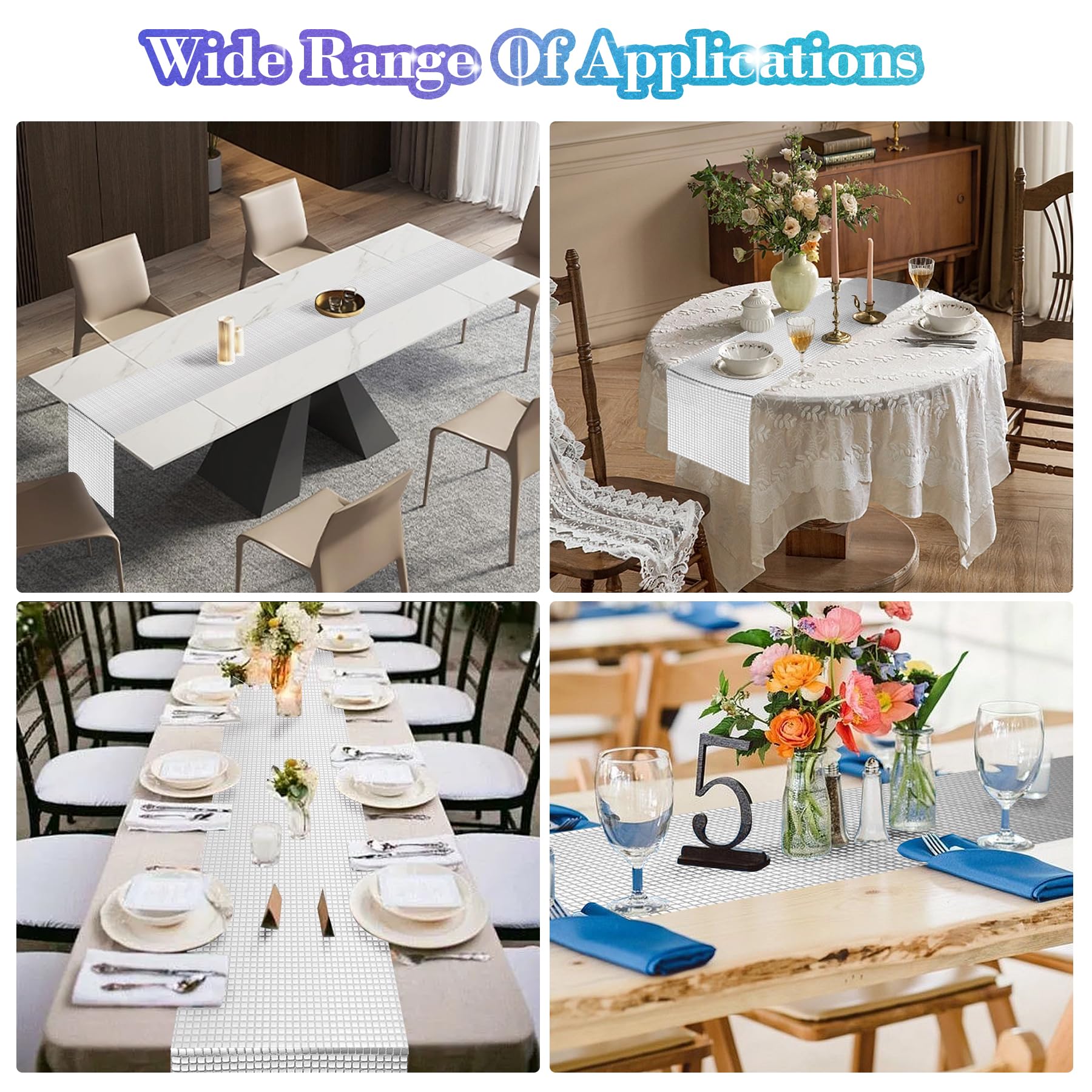Vehipa easy-to-clean table runner dries quickly after celebrations.