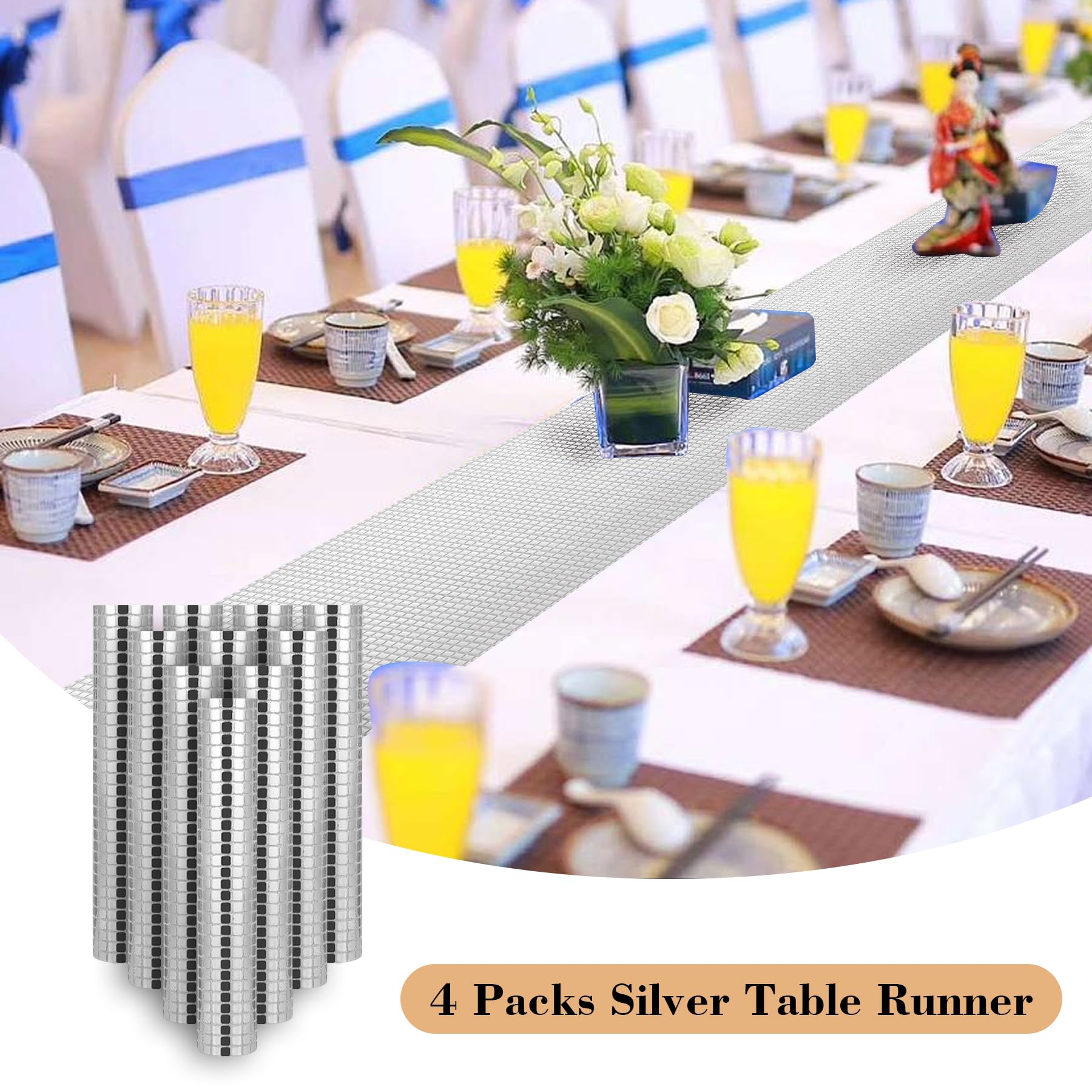 Vehipa wedding disco setup adds elegant shimmer to reception tables.