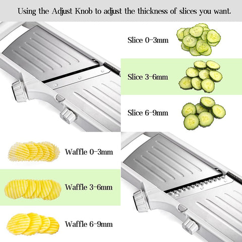 VEKAYA Mandoline Slicer Adjustable Thickness helps you choose paper-thin to thick slices.
