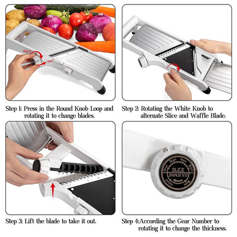 VEKAYA Mandoline Slicer Potato French Fries option delivers even thickness.
