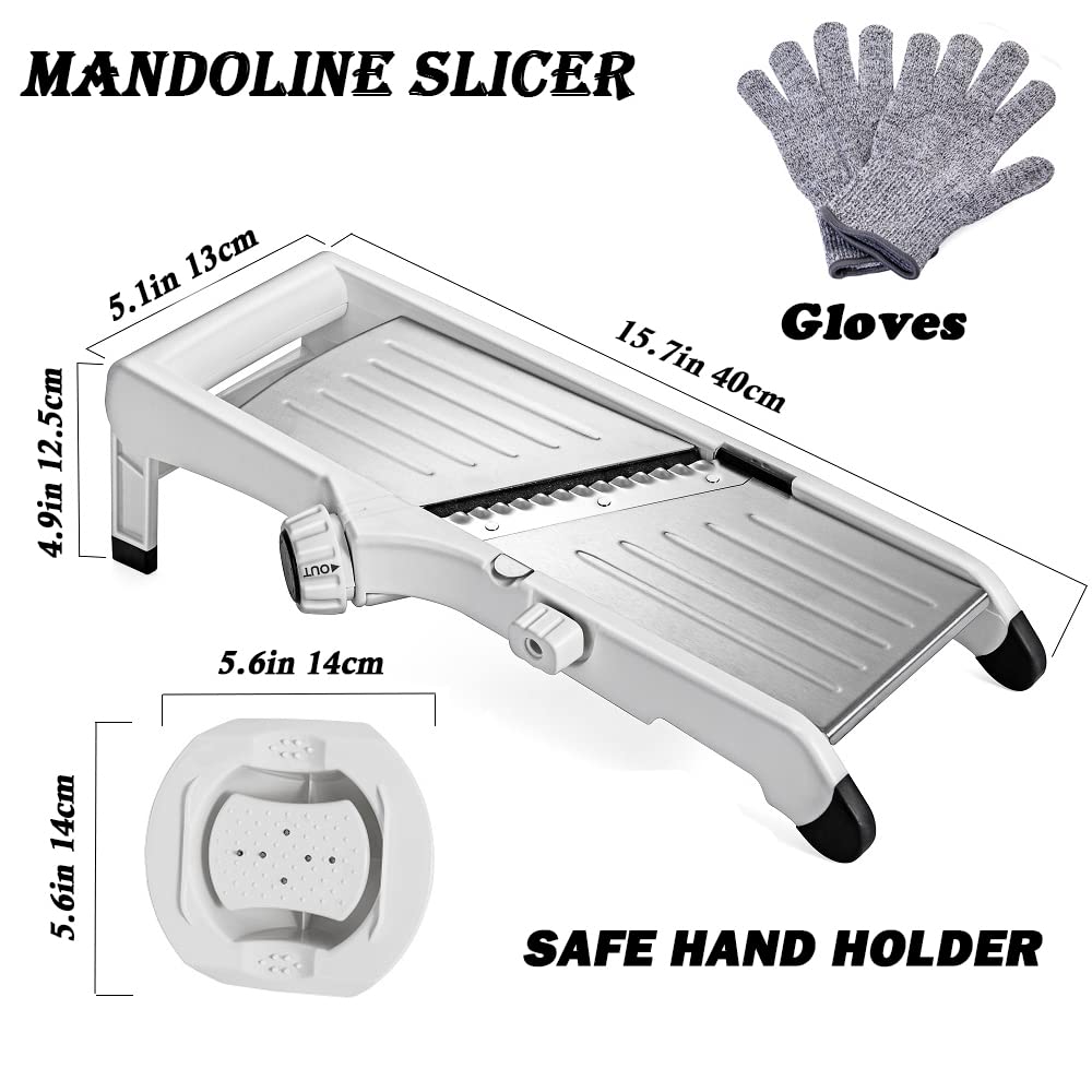 VEKAYA Mandoline Slicer Waffle Fries option creates crisp ridged cuts.