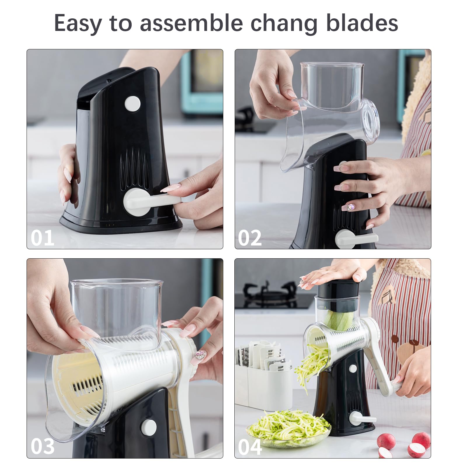 VEKAYA grater with stable suction cup for secure countertop use.