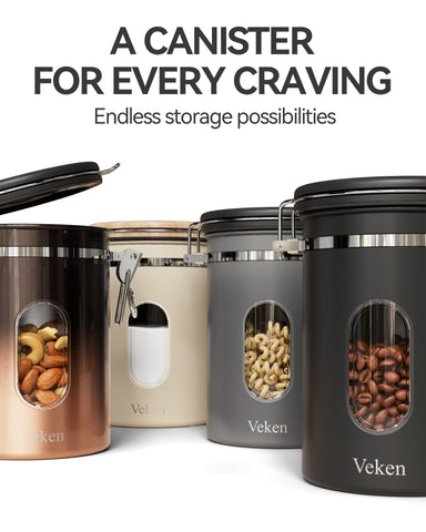 Veken airtight seal locks in aroma and freshness with a reliable fit.