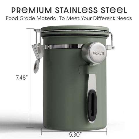 Veken canister demonstrates the CO2 valve for aroma preservation.