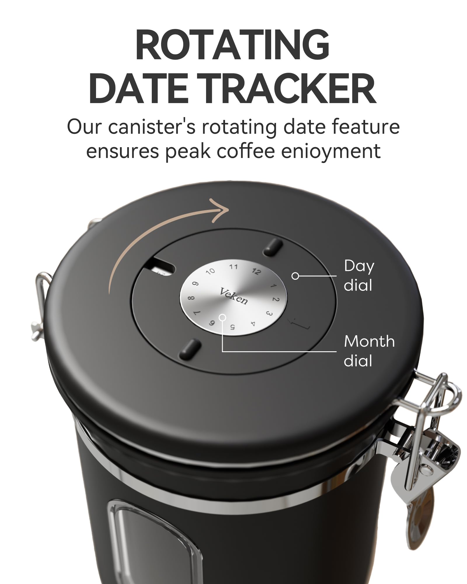 Veken date tracker lid helps monitor storage time at a glance