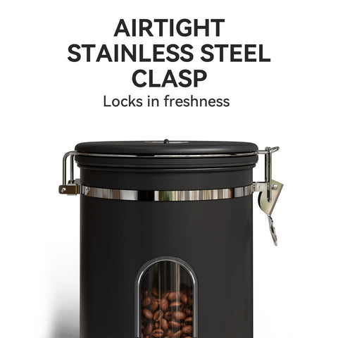 Free stainless steel scoop attaches to a hook.