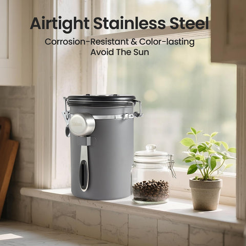 Veken included stainless steel scoop attaches to a hook for easy measuring.