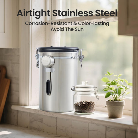 Versatile Veken storage for beans, ground coffee, tea, flour, and cereal