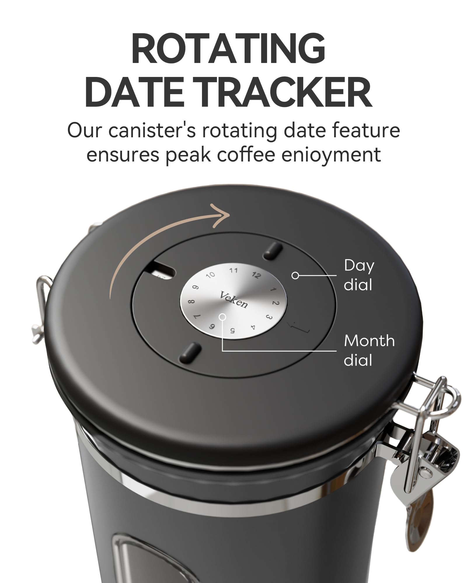 Veken free scoop attaches to the canister for convenient portions.