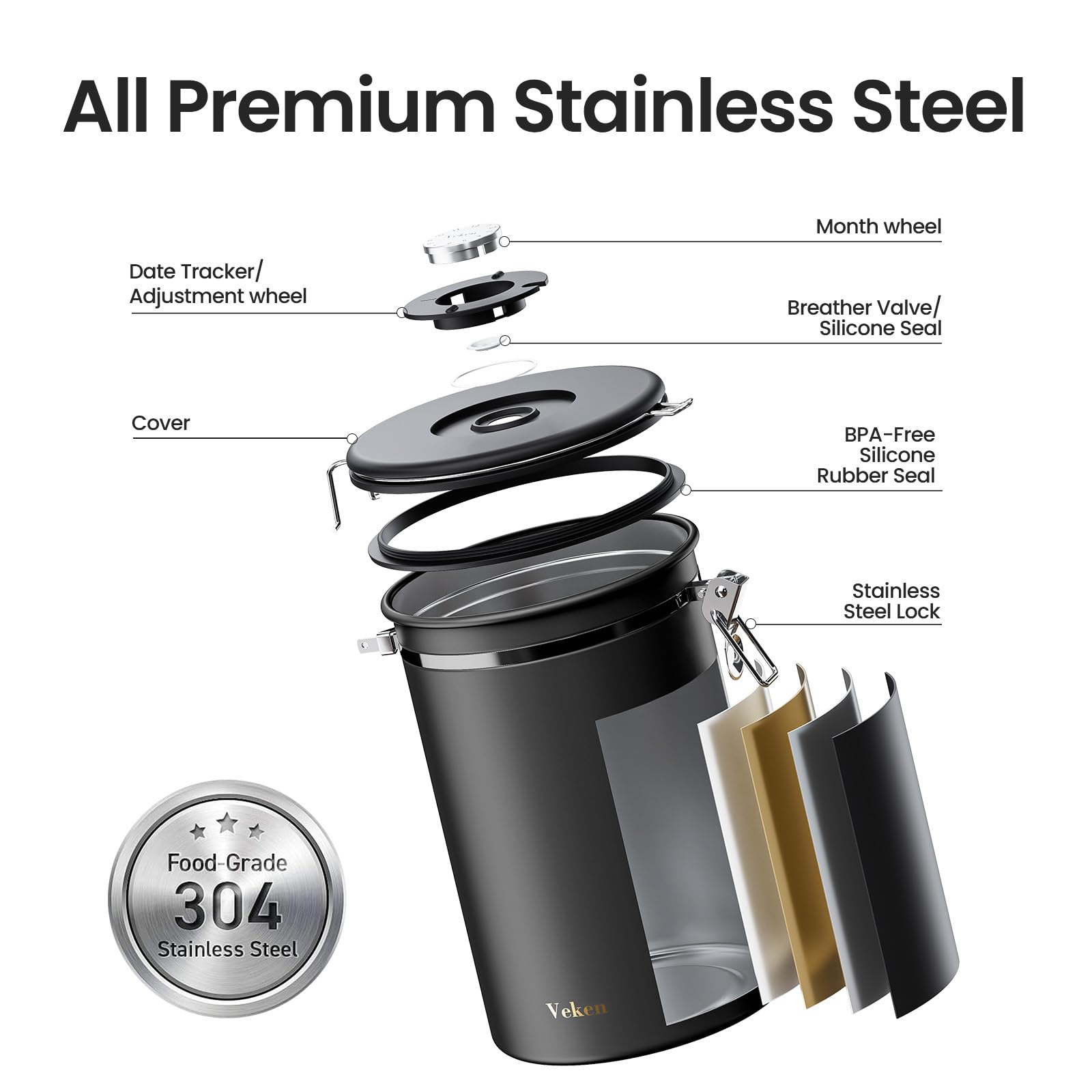 Stainless steel body resists wear while keeping coffee protected.
