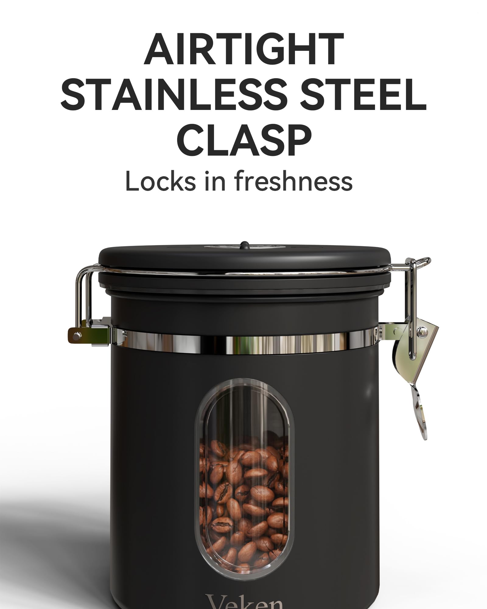 Veken 304 stainless steel construction for durable, long-lasting freshness