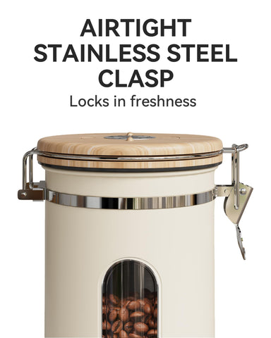 Veken scoop attaches to the canister for precise, mess-free dosing.