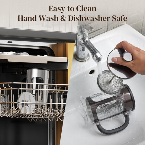 Disassembles for easy cleaning and dishwasher-safe components after use