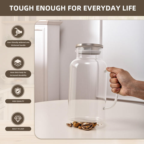 Vekonn stainless steel lid offers built-in filtration for fresh-tasting water.
