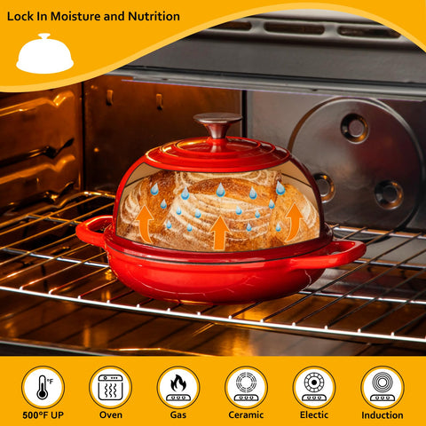 Velaze 5QT Dutch oven transitions from stove to oven for versatile cooking