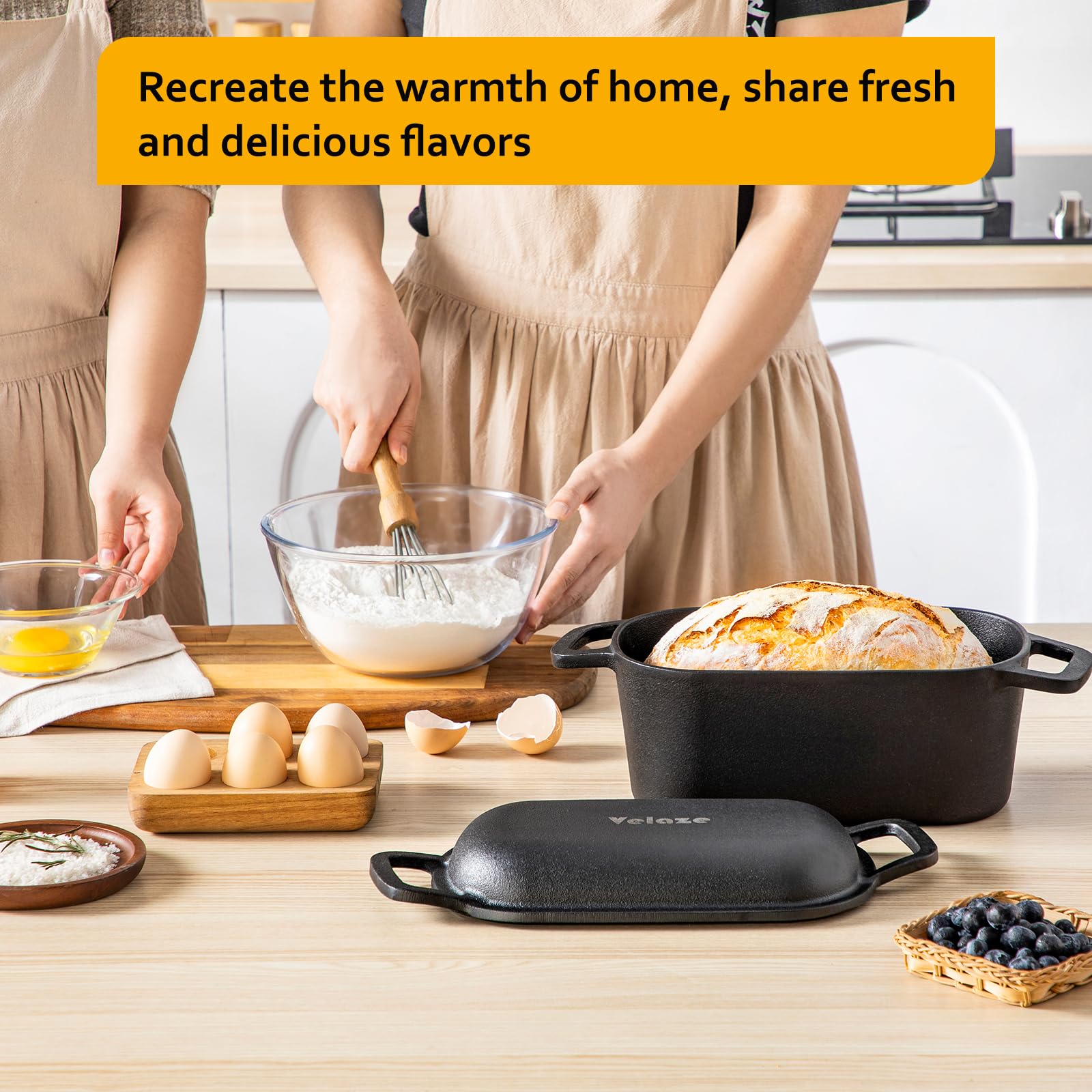 Velaze campfire-ready Dutch oven suitable for outdoor cooking with steady heat.