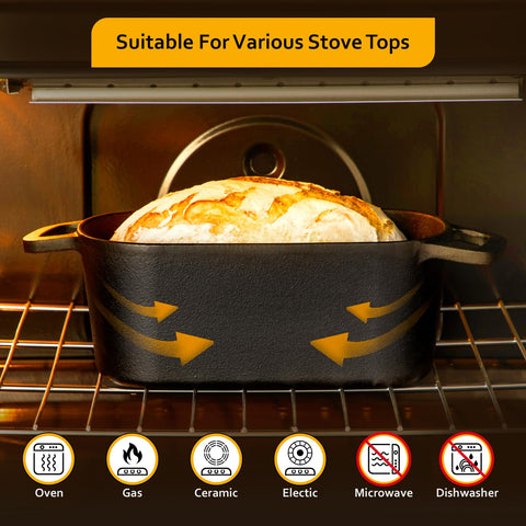Velaze cast-iron construction delivers durable baking heat and retention.