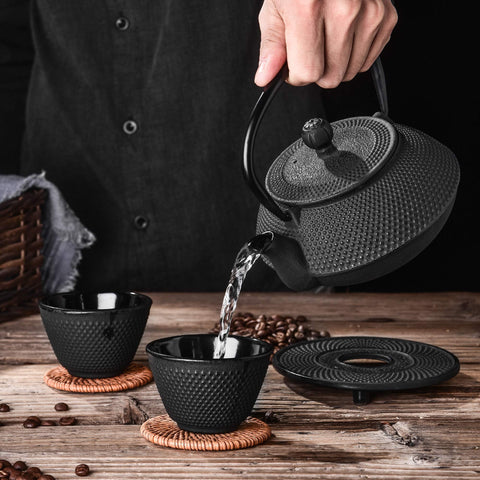 Velaze cast iron teapot trivet protects surfaces from heat.
