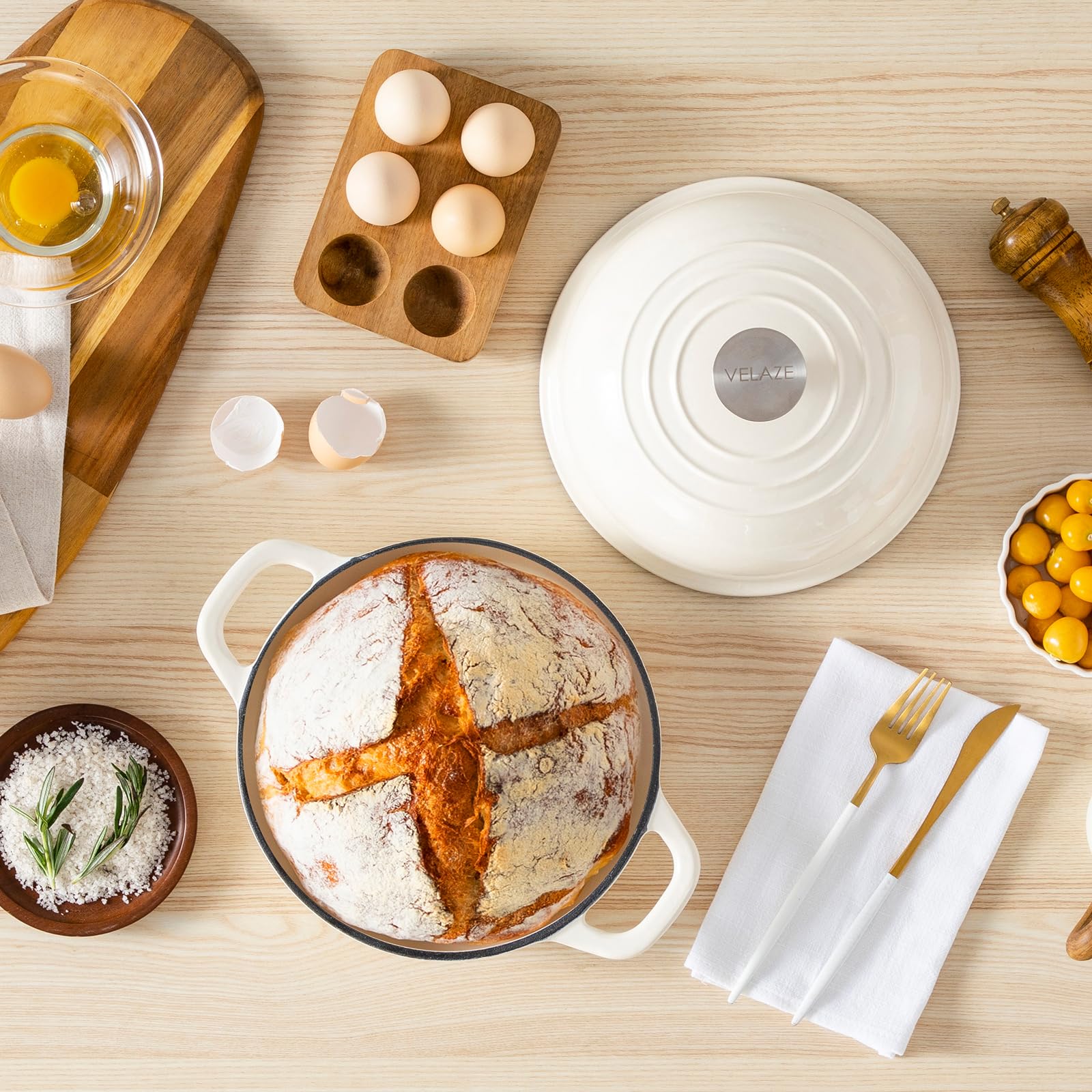 Velaze easy-clean enamel simplifies post-cook cleanup