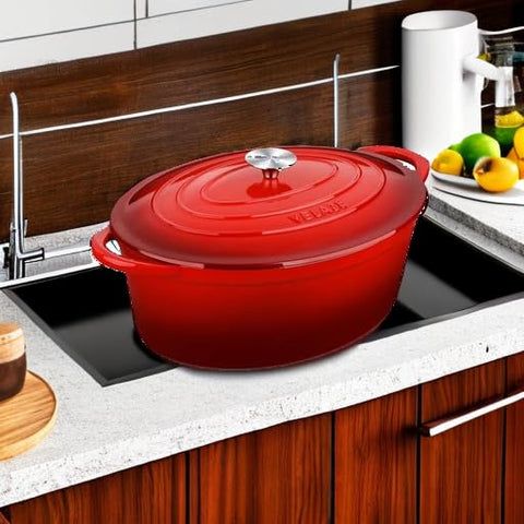 Velaze easy-clean enamel coating simplifies washing after simmering and searing