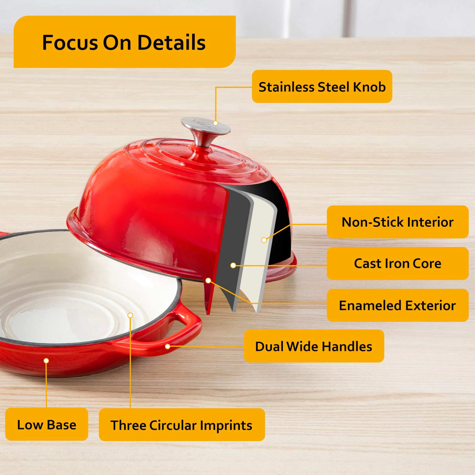 Velaze enamel coating delivers steady heat and easy maintenance