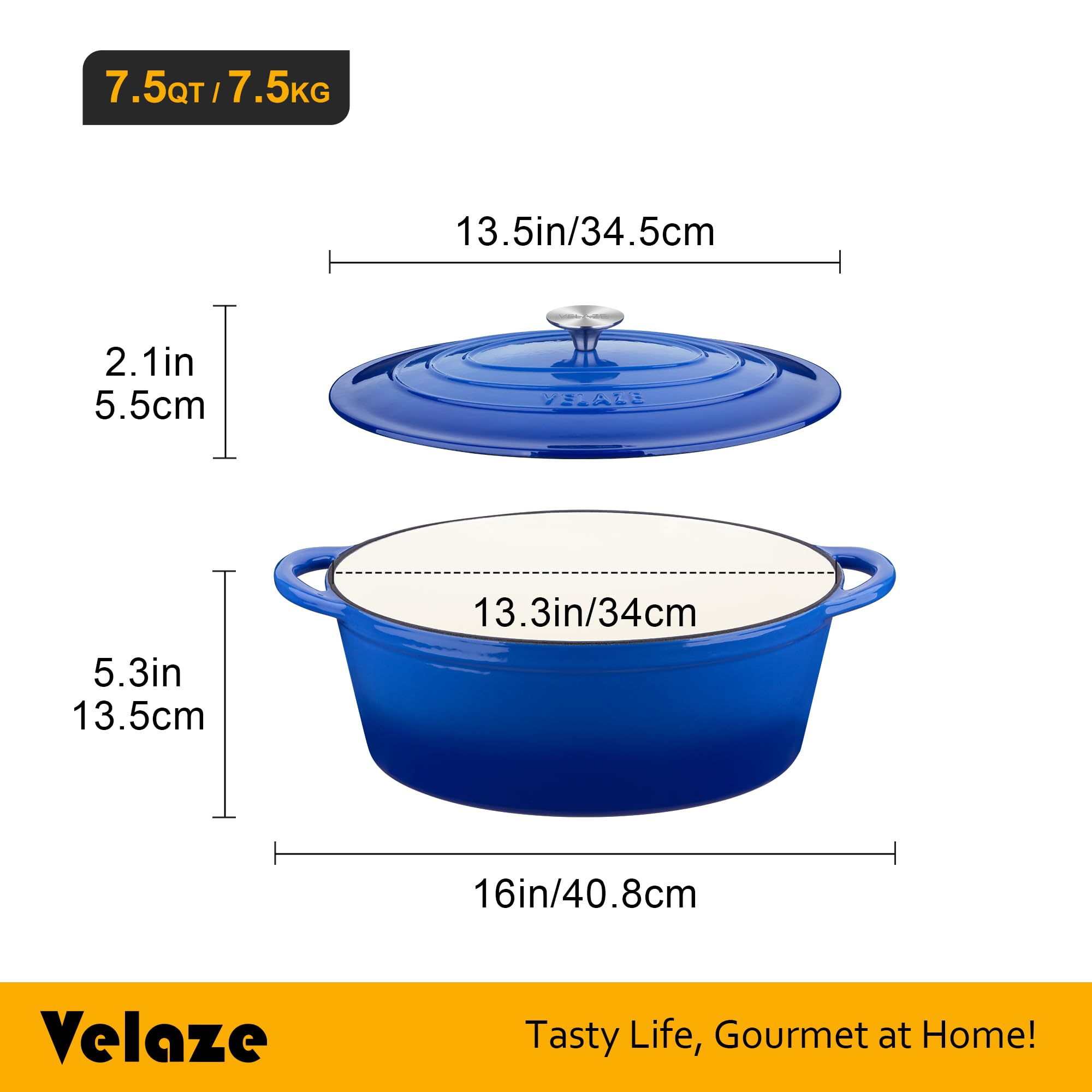 Velaze enamelled cast iron Dutch oven ideal for bread baking and braising