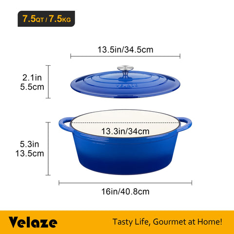 Velaze enamelled cast iron Dutch oven ideal for bread baking and braising