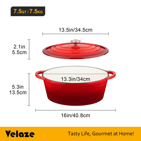 Velaze non-stick enamel coating aids gentle scraping and easy maintenance