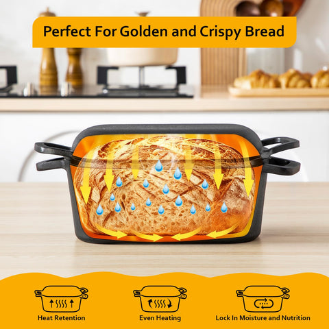 Velaze offset-handles design provides safer grip for hot oven handling.