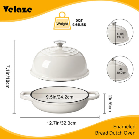 Velaze sourdough bread baking in the Dutch oven yields crisp crust