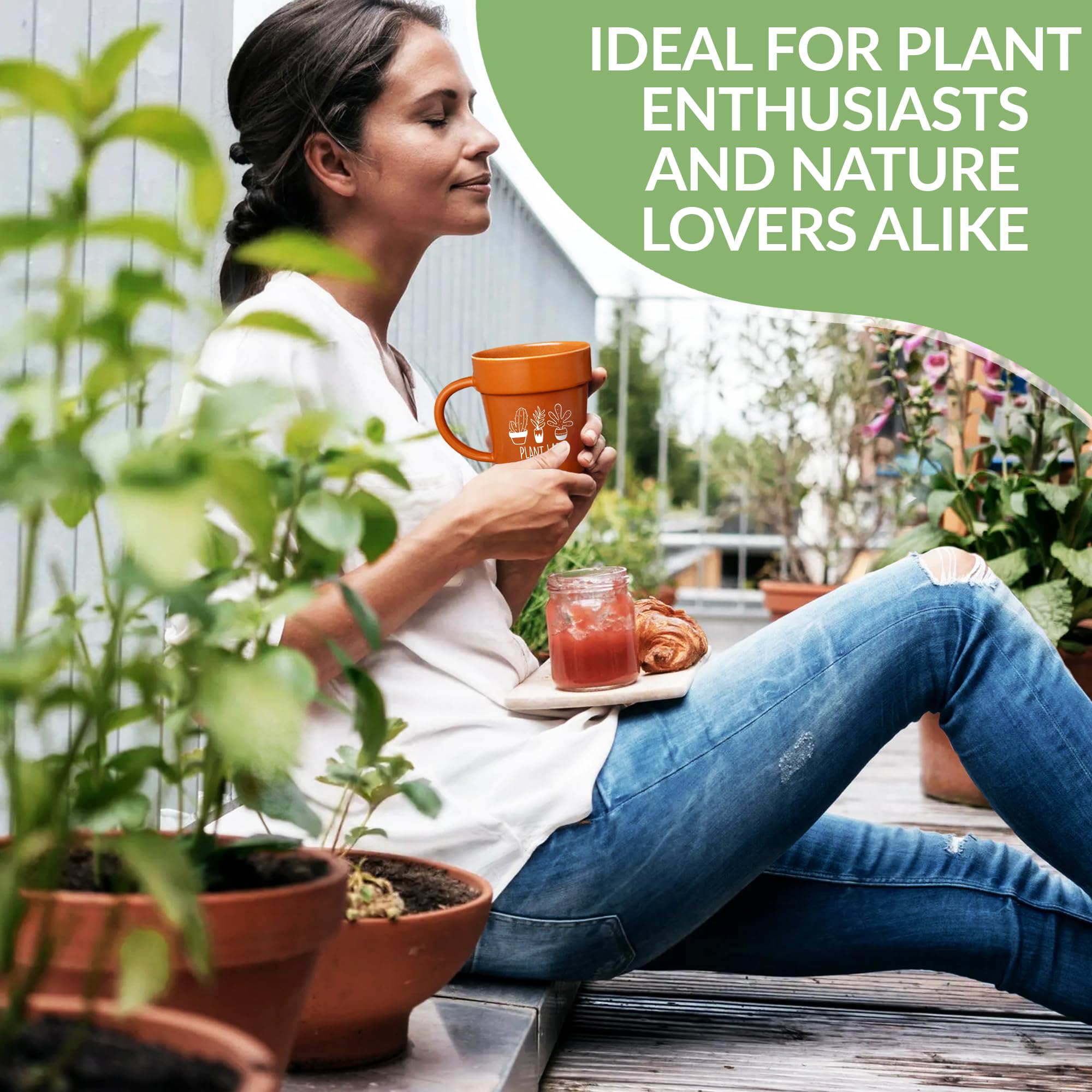 VELENTI coffee mug with plant theme as a bold statement piece