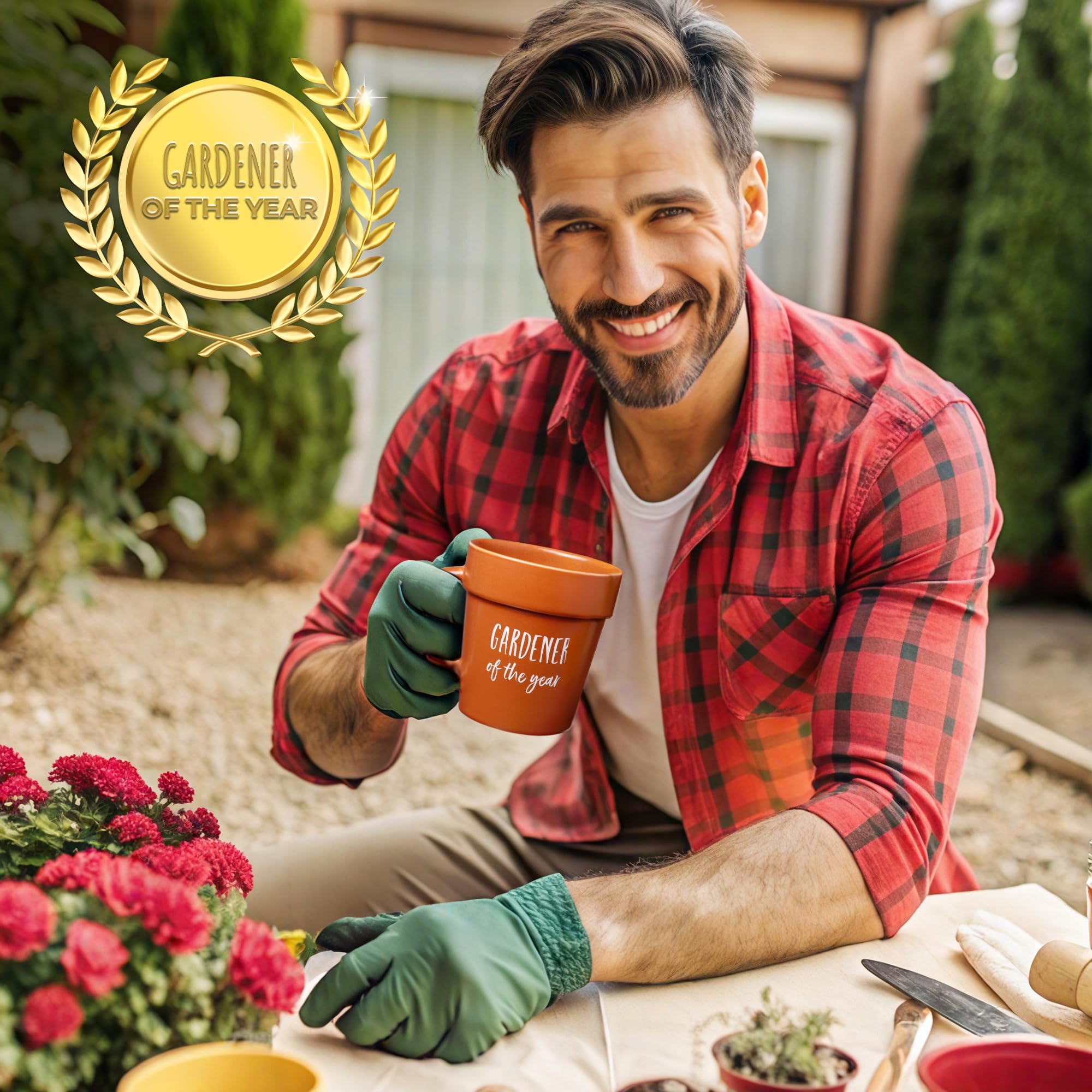 VELENTI Gardener mug gift idea for birthdays, holidays, or garden celebrations.