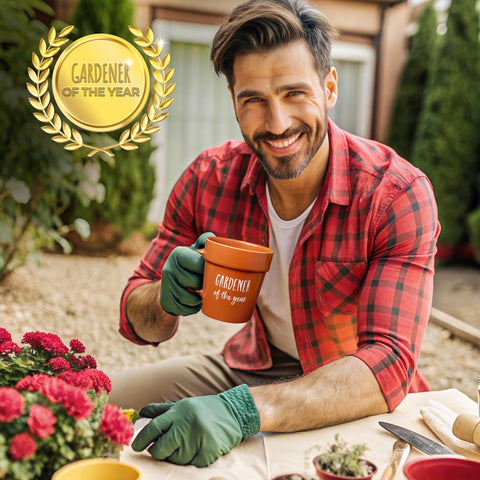 VELENTI Gardener mug gift idea for birthdays, holidays, or garden celebrations.