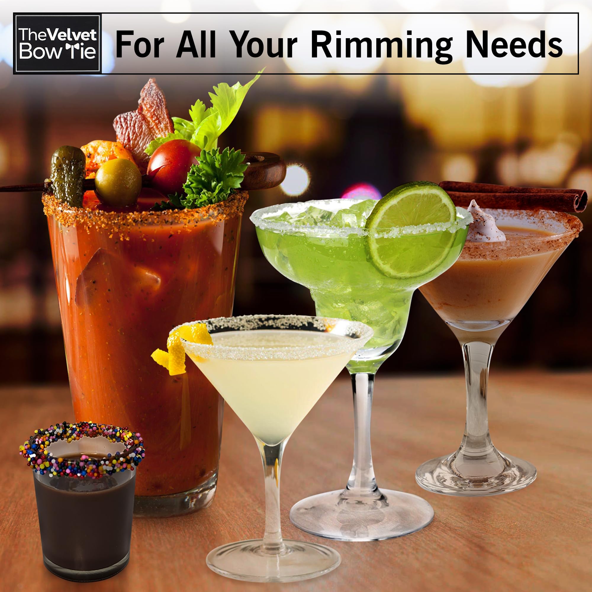 The Velvet Bow Tie Tajin rimmer tier for spicy rim ideas.