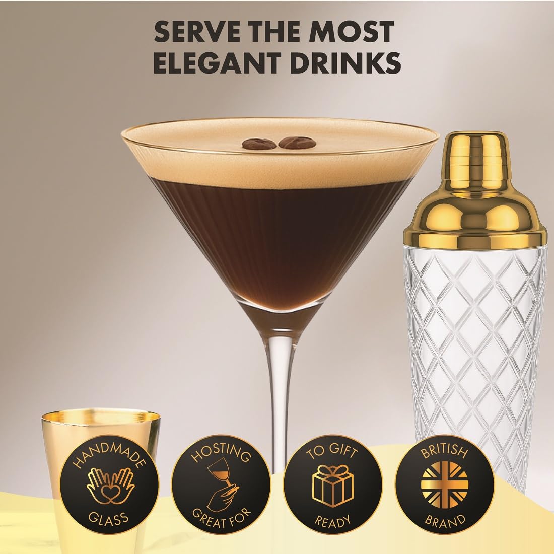 VEMACITY gold bar spoon with muddler end for precise stirring