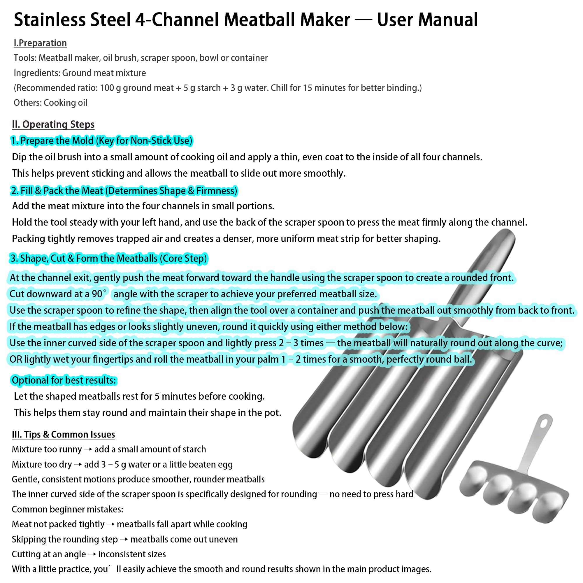 VEMJO rust-resistant stainless steel design offers durability and easy cleaning after use.