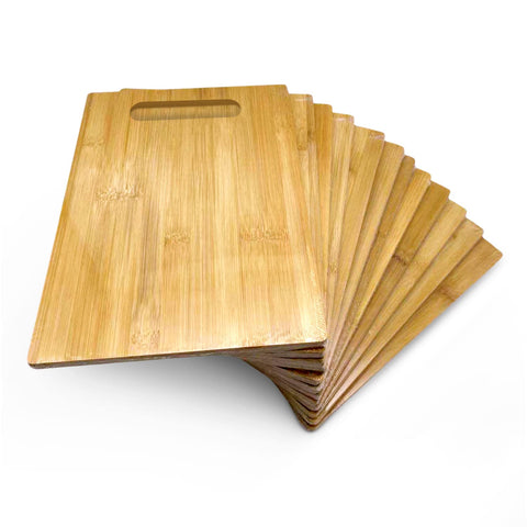 Ven-Trap bamboo cutting board 12x9 with handles for easy chopping and serving.