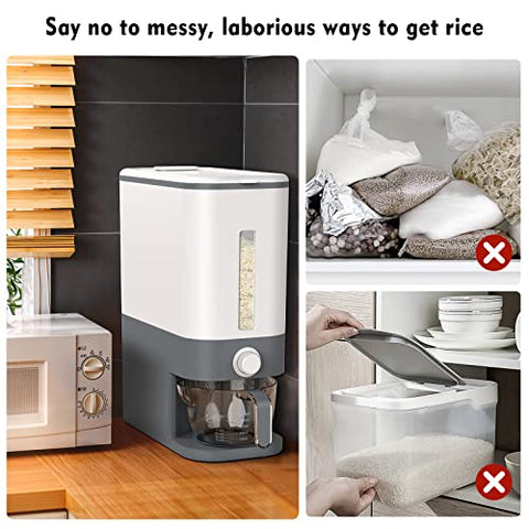 VenDotbi 22-25 lb capacity rice container for large households and bulk dry foods.