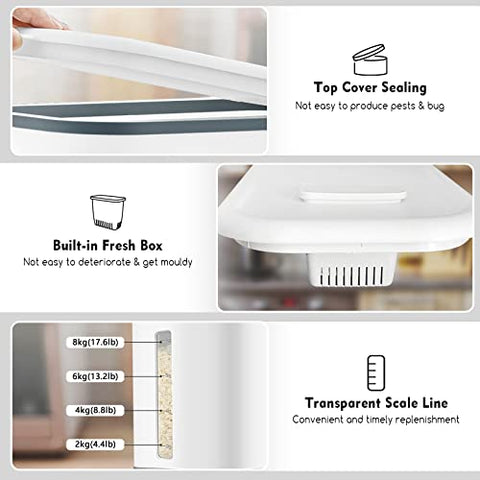 One-touch dispensing with a measuring cup delivers consistent portions for meal prep.