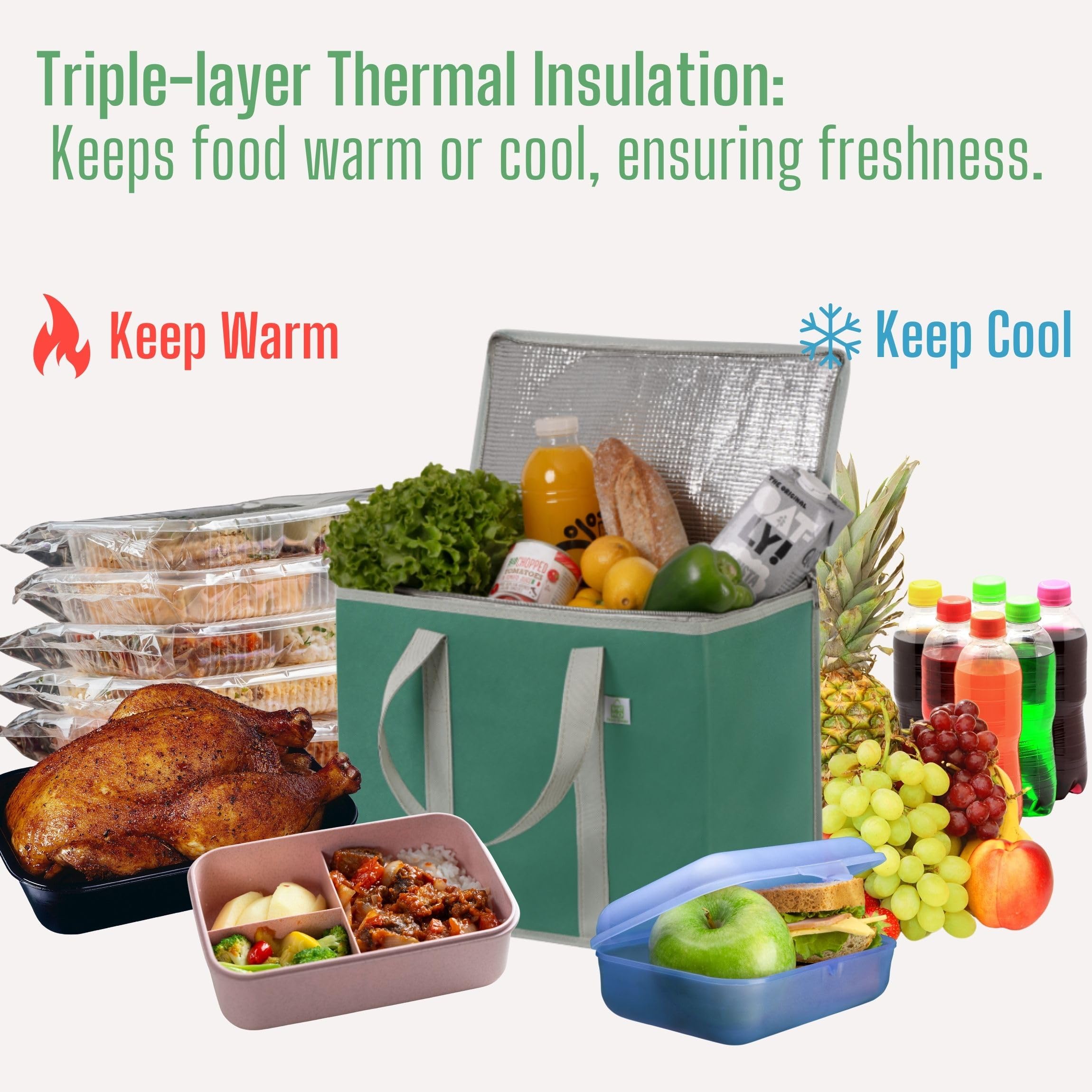 Veno 2-Pack cooler bags large capacity for groceries and deliveries.