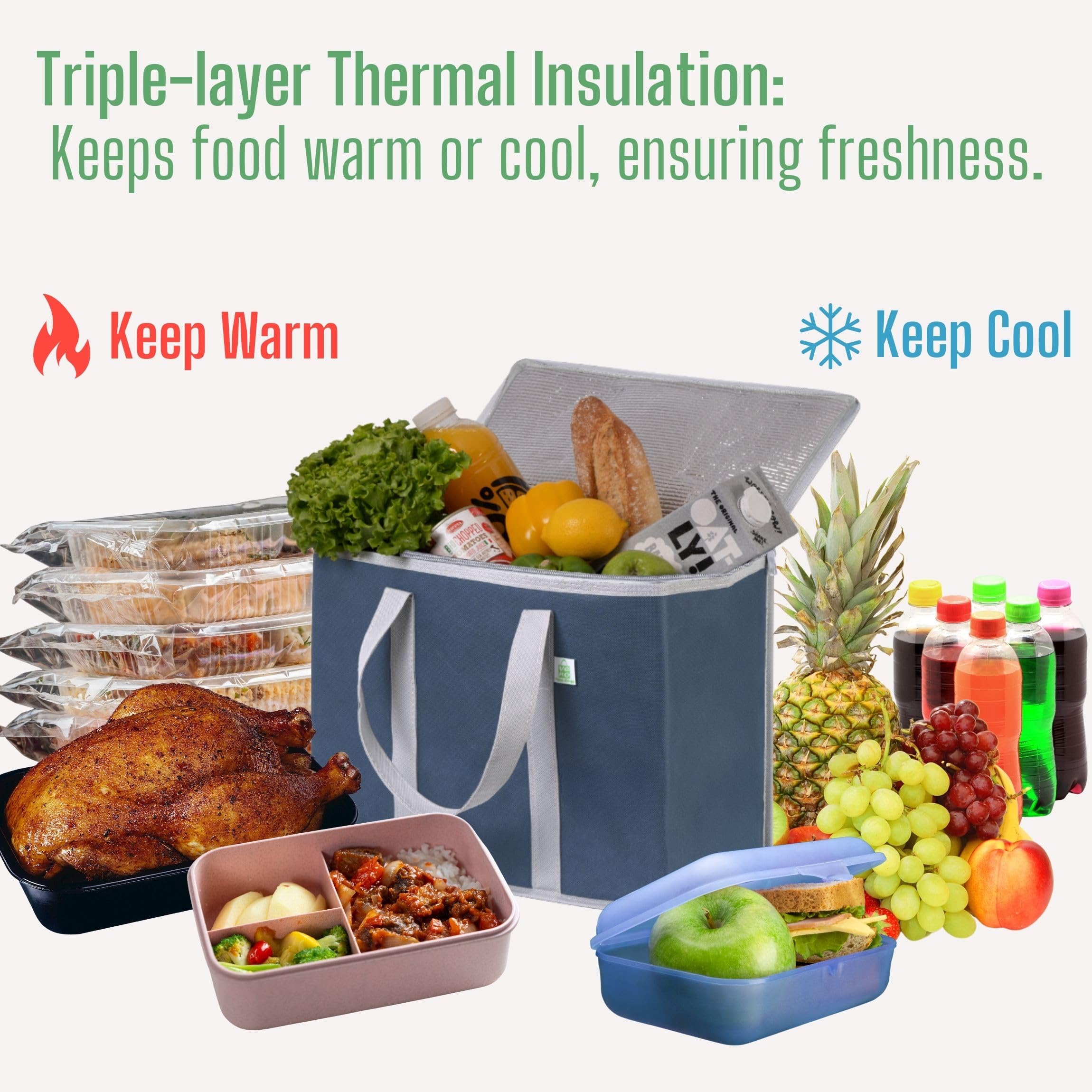 VENO double zipper lid keeps contents secure during transit.