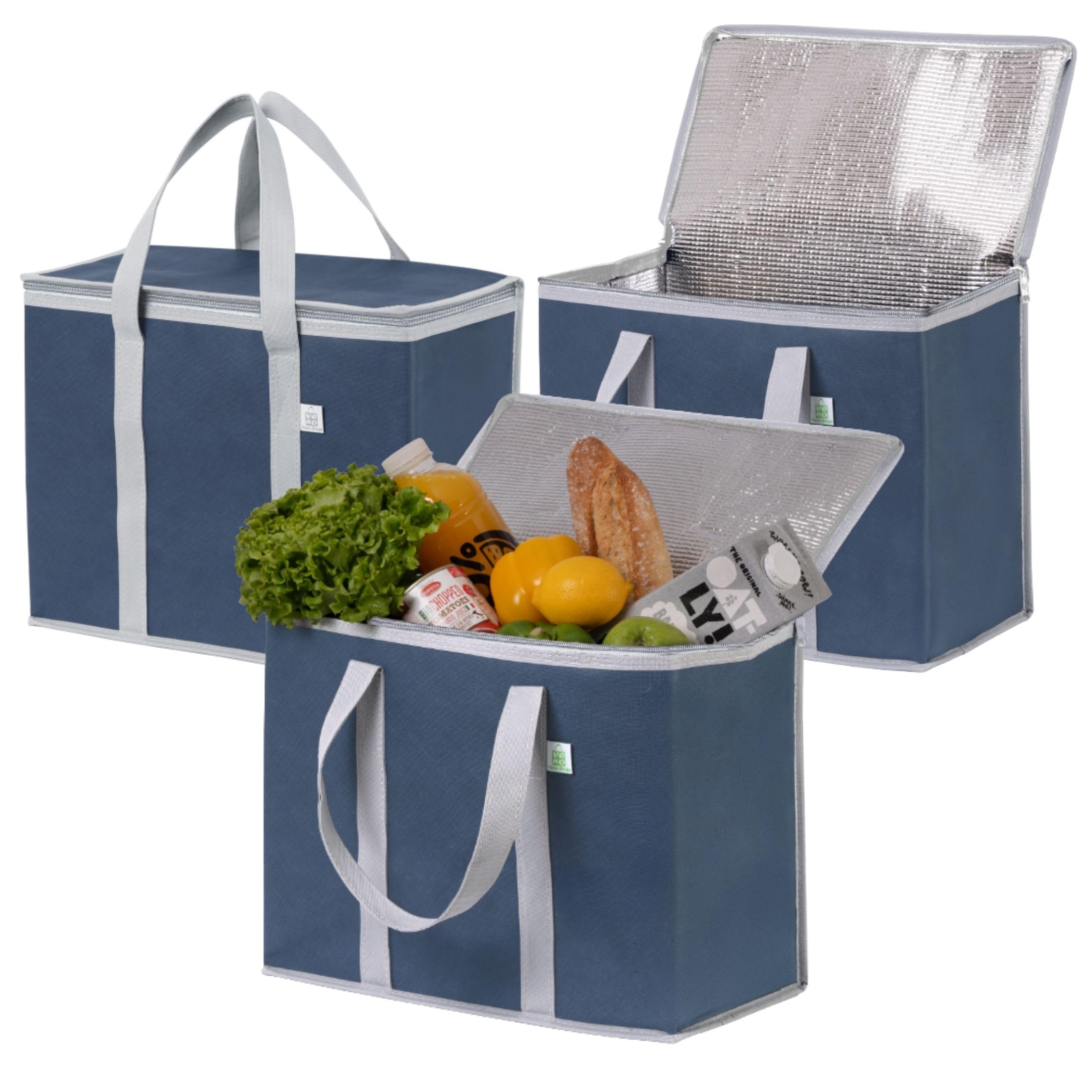 VENO 3 Pack Cooler Bag shows insulated dark-blue design, ideal for fresh groceries on the go.