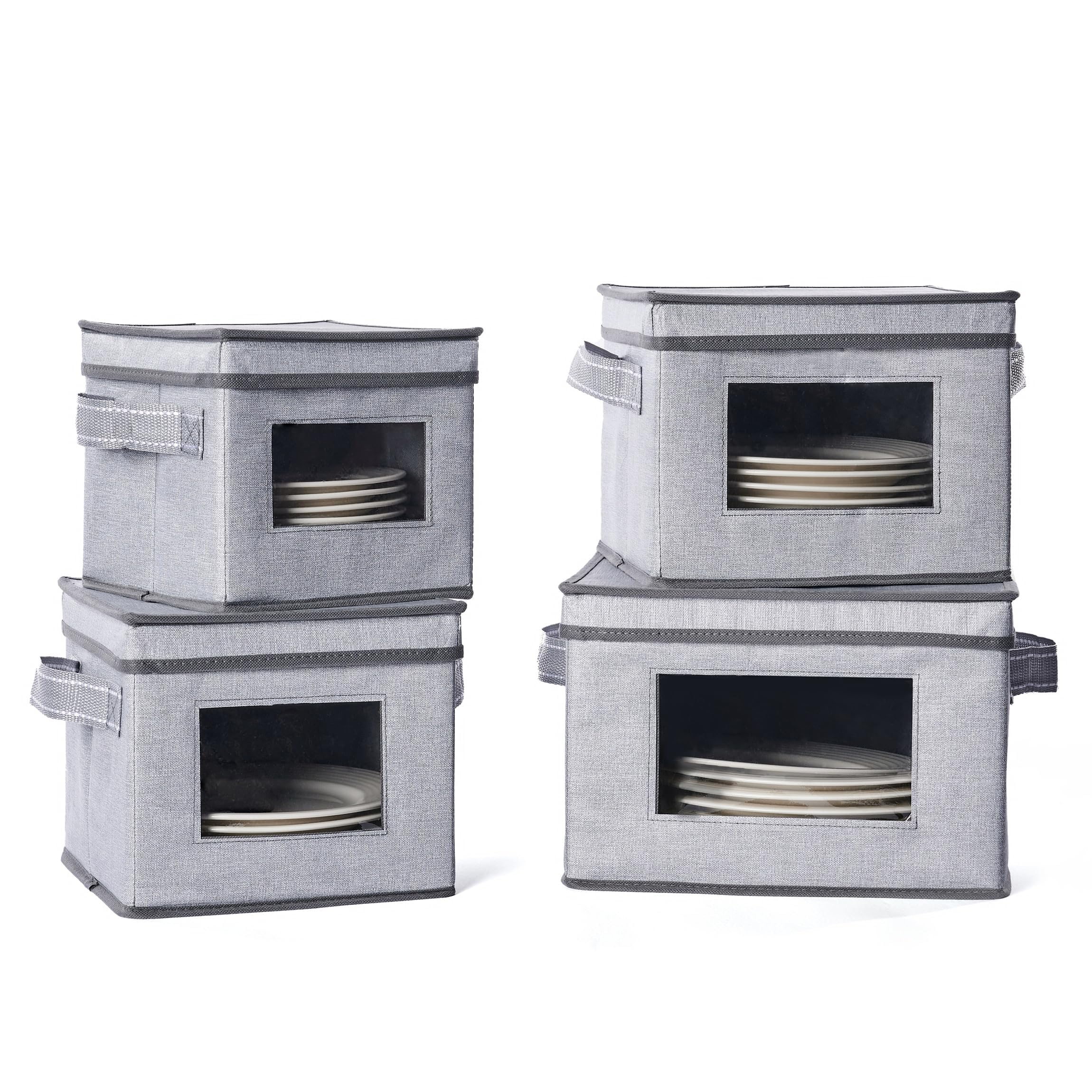 VENO four-size china storage boxes showing the full collection and lid fastenings for organized protection