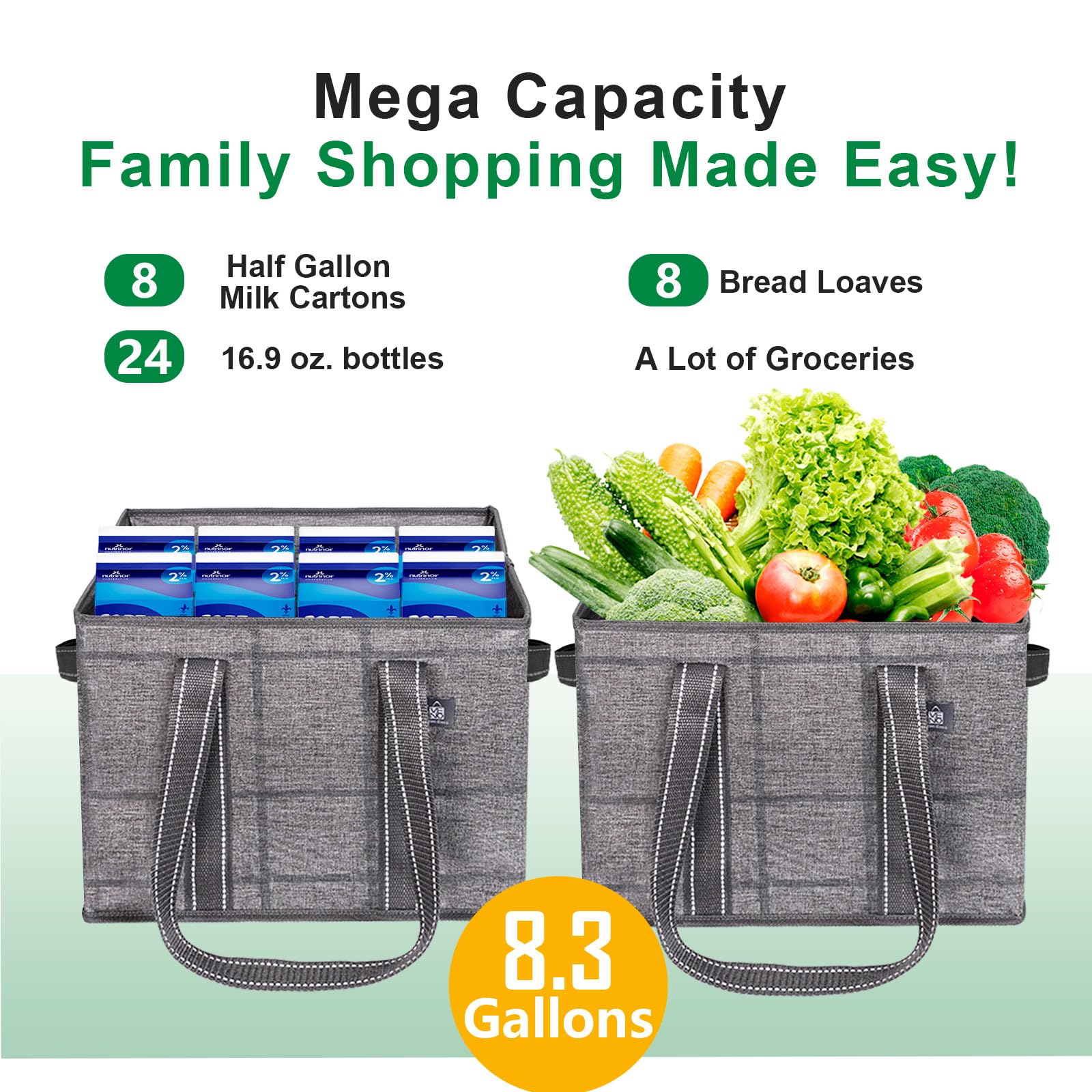 VENO bags collapse flat for compact storage when not in use