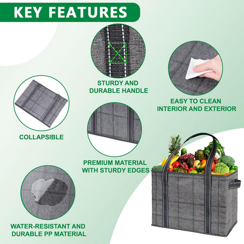 VENO bags with large 8.3 gallon capacity for groceries