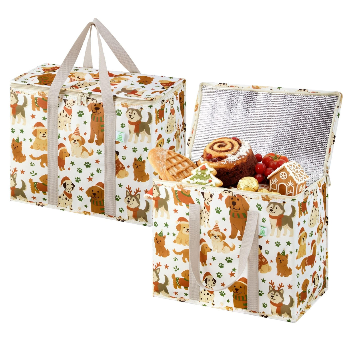 VENO Christmas cooler bag with insulated lid keeps cold items secure on travel