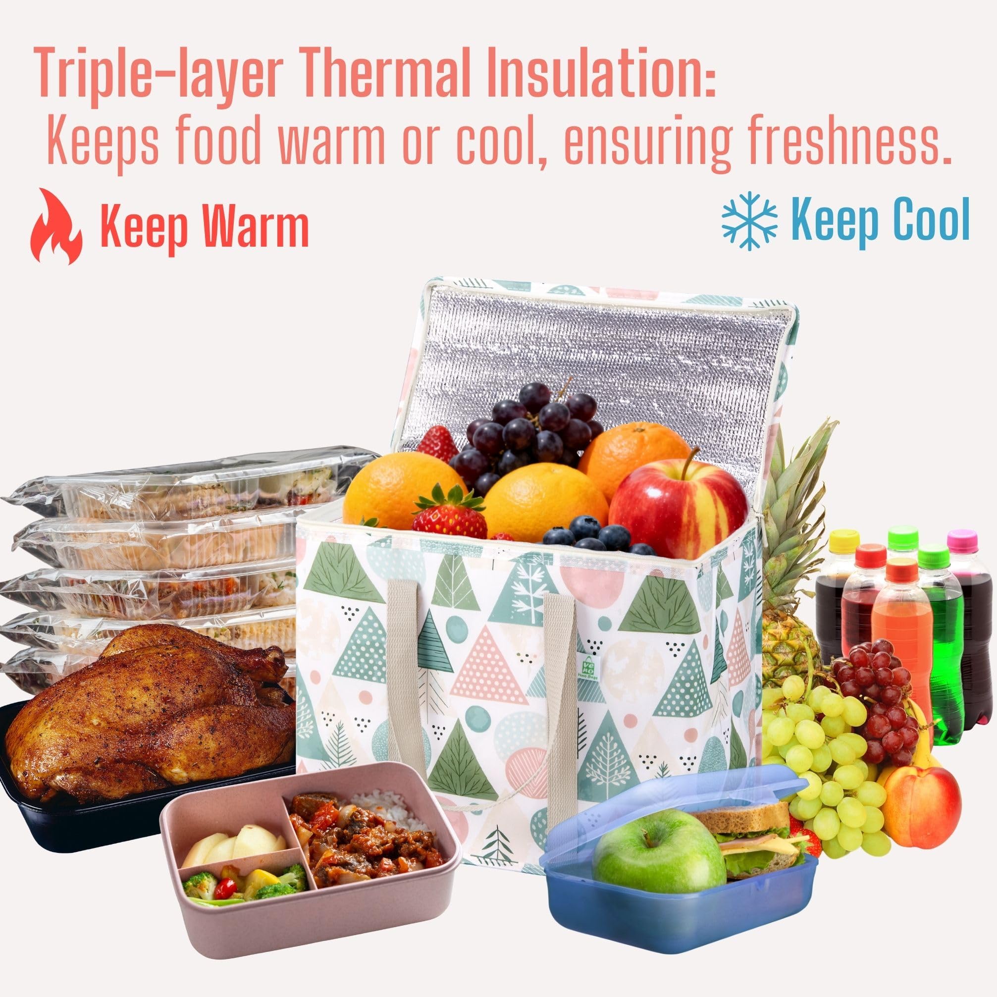 VENO cooler bag lid securely closes to prevent spills during transport.